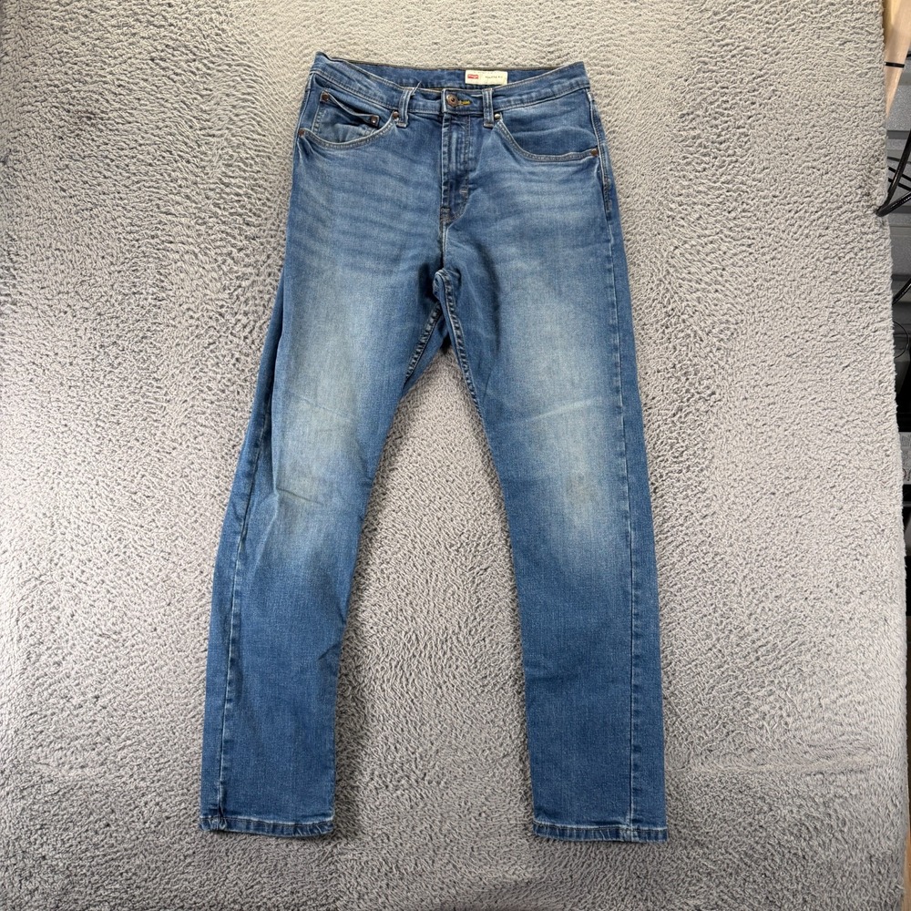 Wrangler Jeans Mens 30x30 Blue Cotton Denim Tapered Athletic Fit Workwear Faded